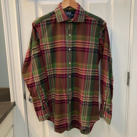 Ralph Lauren Regent Long Sleeve Flannel Shirt  Classic Fit Size Small - Picture 1 of 5